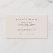 Einfache klassische Berufliche Monogramm und Name Visitenkarte (Rückseite)