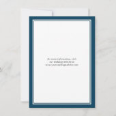 Einfache klassische blaue Hochzeit für die Marine Save The Date (Rückseite)