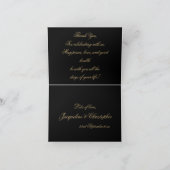 Einfache klassische Chic-Schrift elegant Schwarz u Dankeskarte (Innenseite)