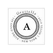 Einfache klassische Circle Monogram Rücksendeadres Gummistempel (Prägung)