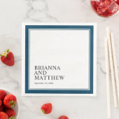 Einfache klassische Doppelrahmen in Navy Blue Serviette (Beispiel)