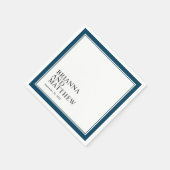 Einfache klassische Doppelrahmen in Navy Blue Serviette (Ecke)