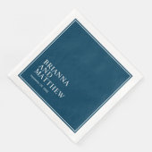 Einfache klassische Doppelrahmen in Navy Blue und  Serviette (Ecke)