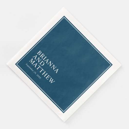 Einfache klassische Doppelrahmen in Navy Blue und Serviette (Ecke)