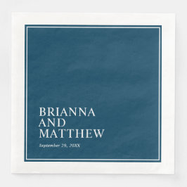 Einfache klassische Doppelrahmen in Navy Blue und  Serviette