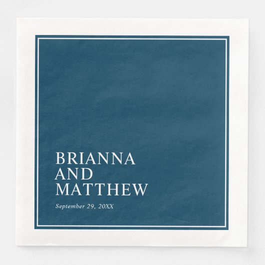 Einfache klassische Doppelrahmen in Navy Blue und  Serviette (Vorderseite)