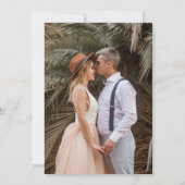 Einfache klassische Dusty Blue Leafy Wappen Wildbl Save The Date (Rückseite)