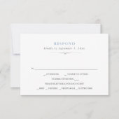 Einfache klassische Dusty Blue Meal Choice UAWG RSVP Karte (Vorderseite)