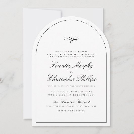 Einfache klassische Elegance Script-Hochzeit Einladung (Vorderseite)