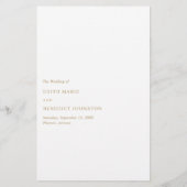 Einfache klassische Elegant Gold Moderne Hochzeit Flyer (Hinten)