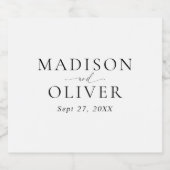 Einfache klassische Elegant-Hochzeit Schaumweinetikett (Einzelnes Label)