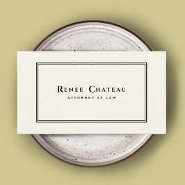 Einfache klassische Elegant Ivory White Attorney Visitenkarte