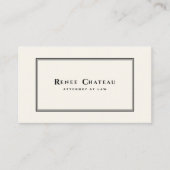 Einfache klassische Elegant Ivory White Attorney Visitenkarte (Vorderseite)