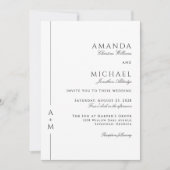 Einfache klassische Elegant Monogram QR-Code Hochz Einladung (Vorderseite)