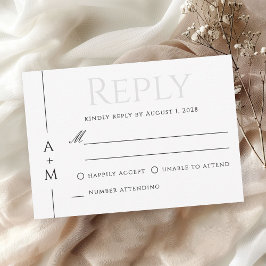 Einfache klassische Elegant Monogram Wedding RSVP Karte