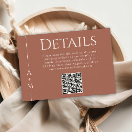 Einfache klassische Elegant-Monogramm-Details QR-C Begleitkarte