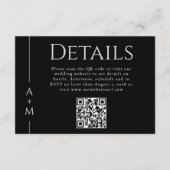 Einfache klassische Elegant-Monogramm-Details QR-C Begleitkarte (Vorderseite)