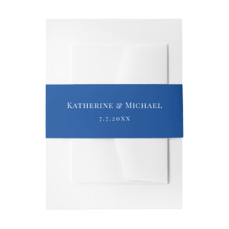 Einfache klassische Elegant Navy Blue Wedding Einladungsbanderole