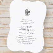 Einfache klassische Elegante Buggy Babydusche Einladung