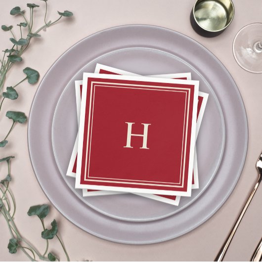 Einfache klassische Elegante Cranberry Rot mit Mon Serviette