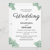 Einfache klassische Elegante Hochzeit Einladung (Vorne/Hinten)