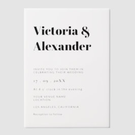 Einfache klassische Elegante Moderne Hochzeit Pergament Einladungen