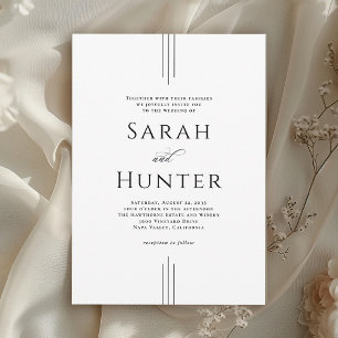 Einfache klassische elegante Typografie Hochzeit Einladung