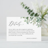 Einfache, klassische Eukalyptus-Blätter Hochzeitde Begleitkarte (Stehend Vorderseite)