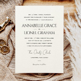 Einfache klassische formale Schwarz-Weiß-Hochzeit Einladung