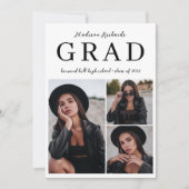 Einfache, klassische Foto Collage Abschluss Einladung (Vorderseite)