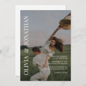 Einfache klassische Foto-Hochzeit Einladung (Vorne/Hinten)