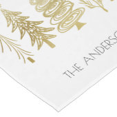 Einfache klassische Gold Trees Weihnachtsdekoratio Mittelgroßer Tischläufer (Ecke)