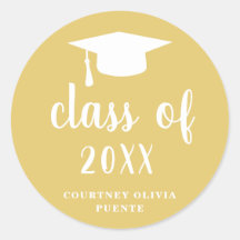 Einfache klassische Gold- und Weiß-Graduierungsobe