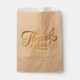 Einfache klassische Goldene Schrift ''DANK YOU'' H Geschenktütchen