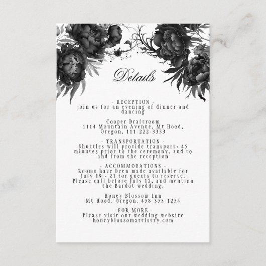 Einfache klassische gotische Details zur Hochzeit Begleitkarte (Vorderseite)