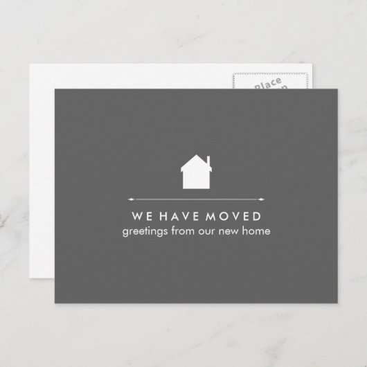 Einfache klassische Grau- und Weiße Haus - Neue Ad Ankündigungspostkarte (Vorne/Hinten)