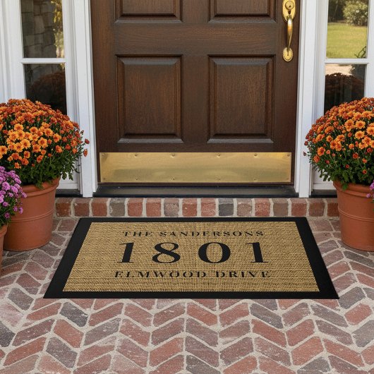 Einfache Klassische Hausnummer und Adresse Persona Fußmatte