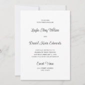 Einfache klassische Hochzeit Einladung (Vorderseite)