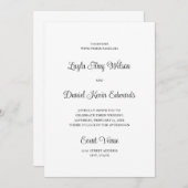 Einfache klassische Hochzeit Einladung (Vorne/Hinten)