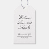 Einfache klassische Hochzeit Vielen Dank Geschenkanhänger (Vorderseite)