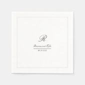 Einfache klassische Hochzeitmonogramm Serviette (Vorderseite)