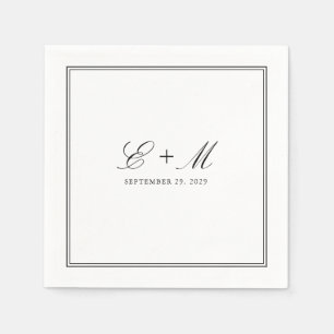 Einfache klassische Hochzeitmonogramm Serviette