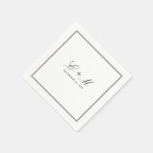 Einfache klassische Hochzeitmonogramm Serviette (Ecke)