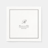 Einfache klassische Hochzeitmonogramm Serviette (Vorderseite)