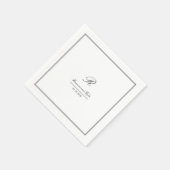 Einfache klassische Hochzeitmonogramm Serviette (Ecke)