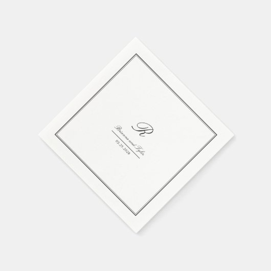 Einfache klassische Hochzeitmonogramm Serviette (Ecke)