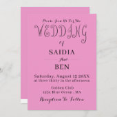 Einfache klassische Hochzeitseinladung Einladung (Vorne/Hinten)