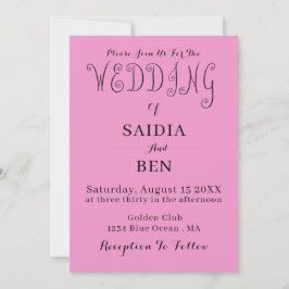 Einfache klassische Hochzeitseinladung Einladung