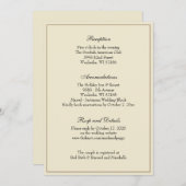 Einfache klassische Hochzeitsempfehlung Einladung (Vorne/Hinten)