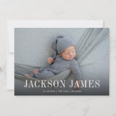 Einfache klassische, horizontale Foto-Geburt Ankündigung (Vorderseite)